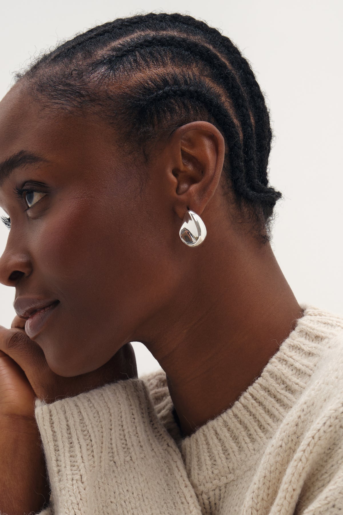 Inicio Silver Large Thumbprint Earrings