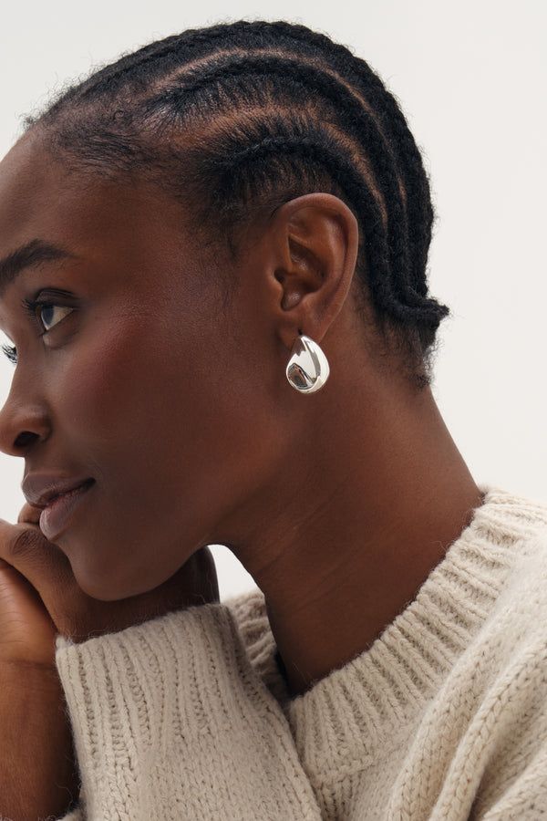 Inicio Silver Large Thumbprint Earrings
