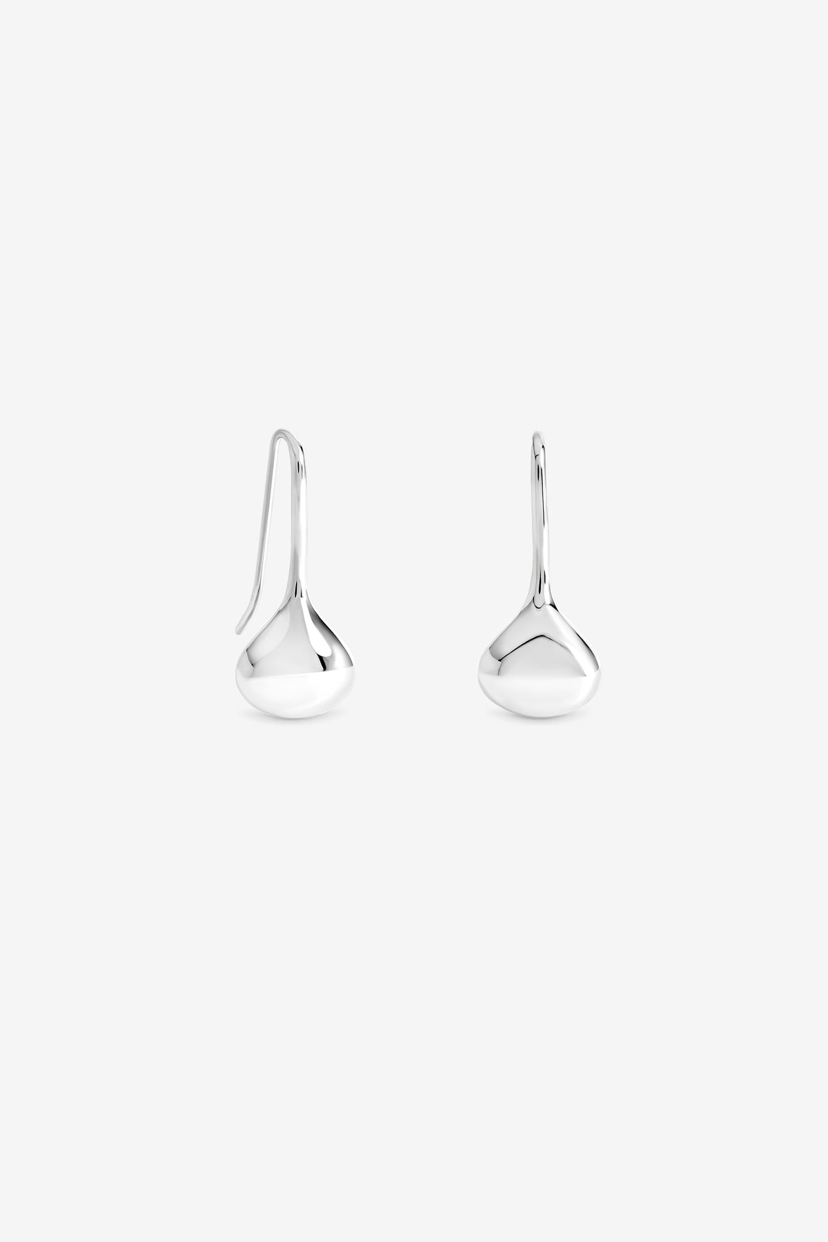 Silver Fluid Teardrop Earrings