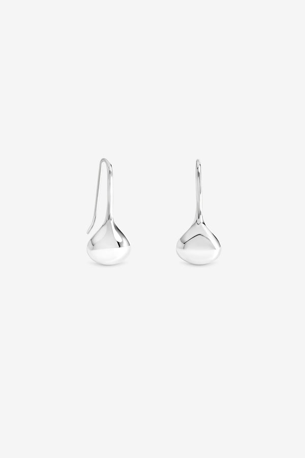 Silver Fluid Teardrop Earrings