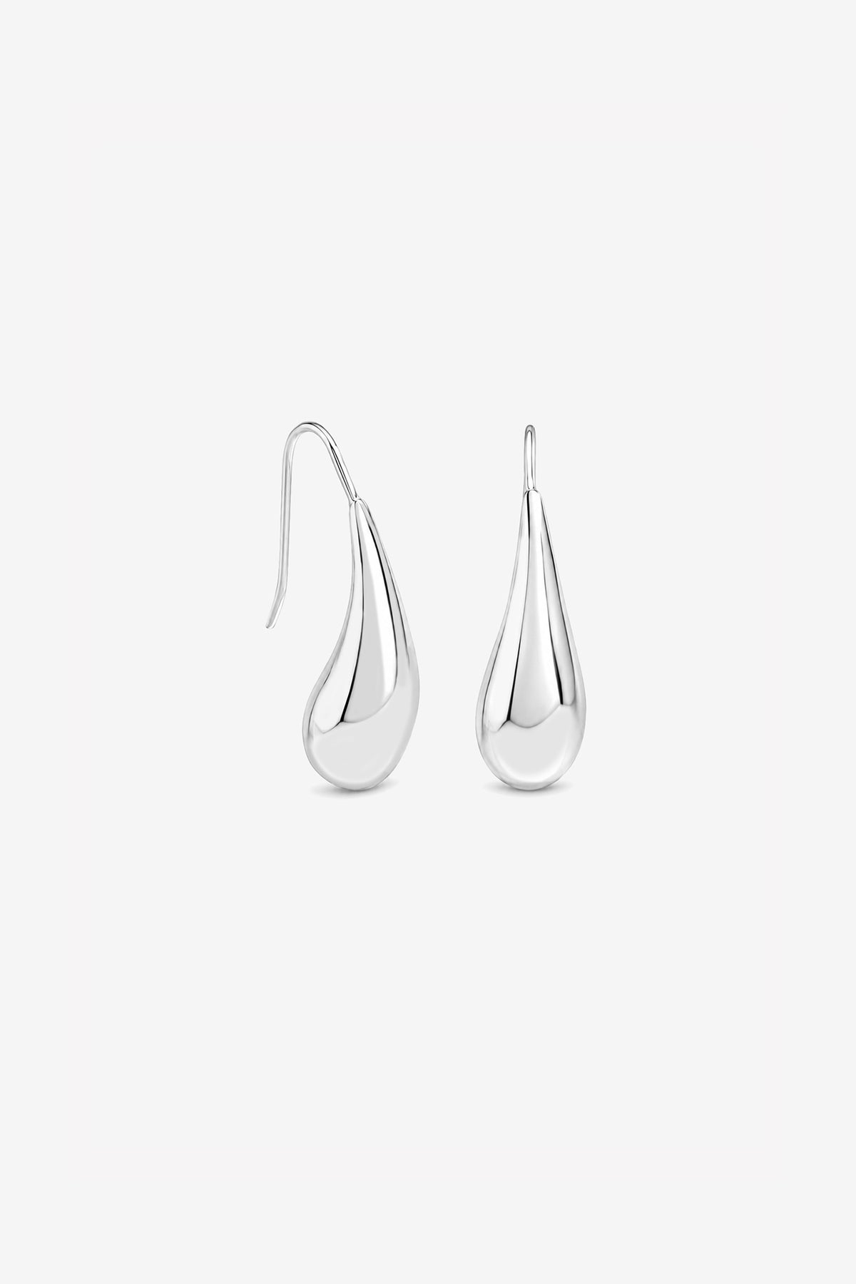 Silver Organic  Teardrop Earrings