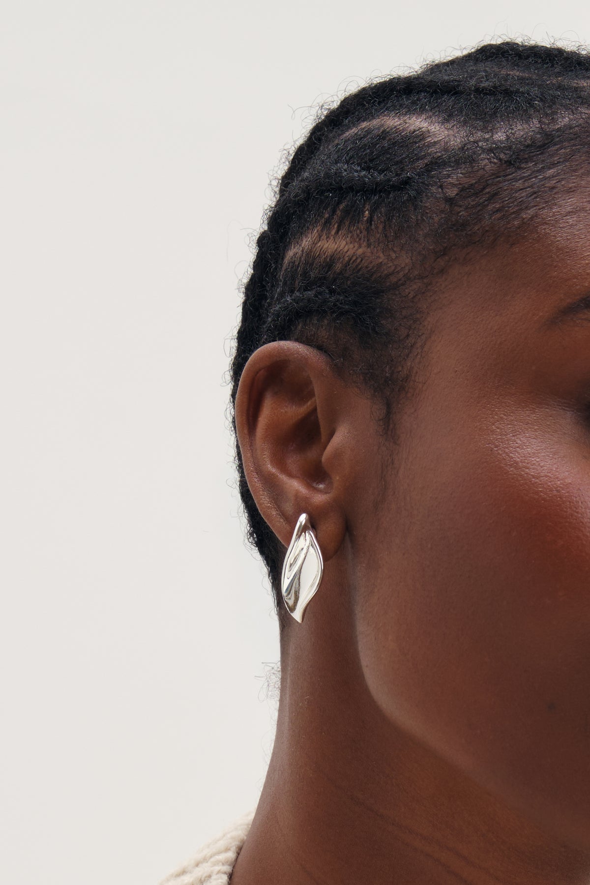 Silver Statement Sculpted Earrings