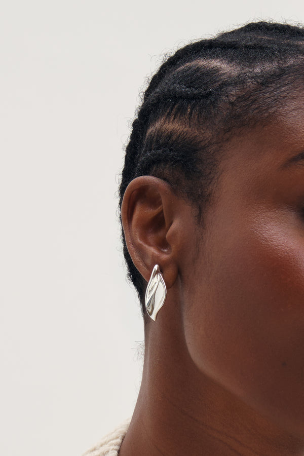 Silver Statement Sculpted Earrings