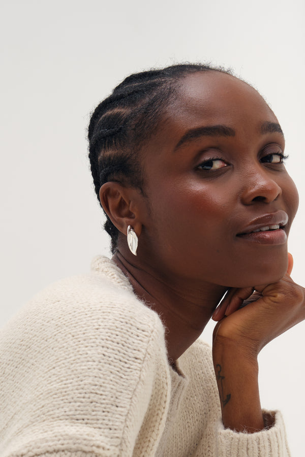 Silver Statement Sculpted Earrings