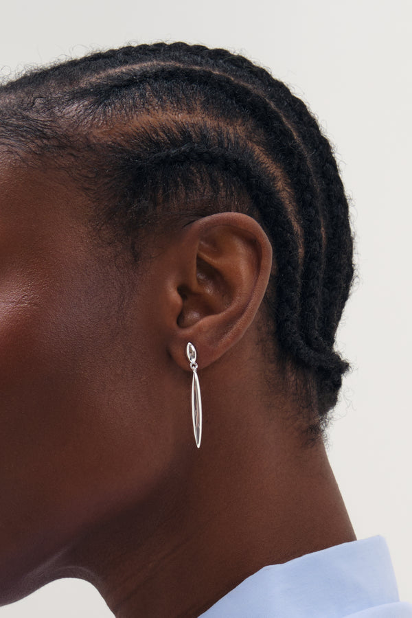 Inicio Silver Polished Stick Earrings