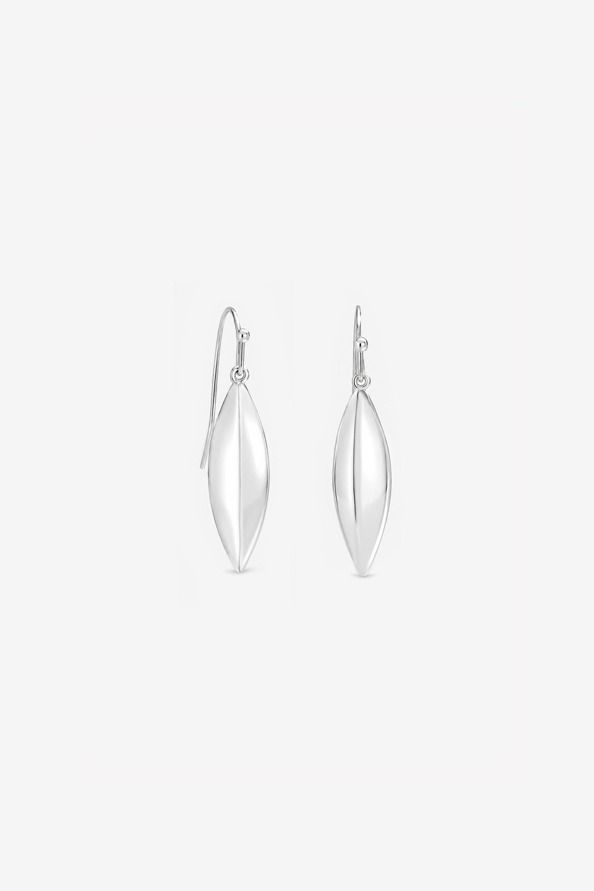 Silver Fluid Fishook Earrings