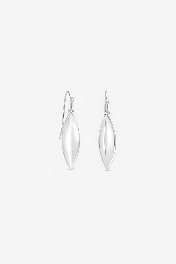 Silver Fluid Fishook Earrings