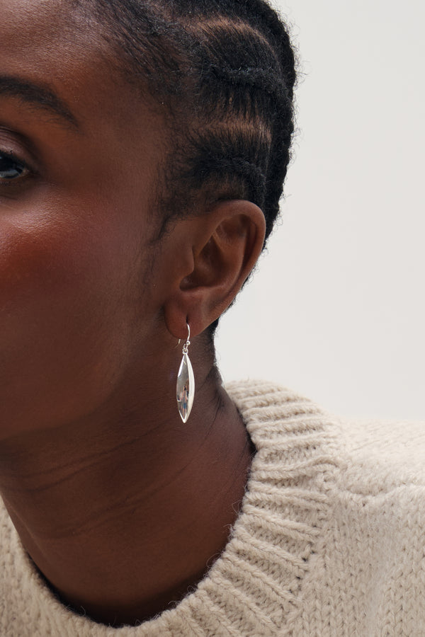 Inicio Silver Fluid Fishook Earrings