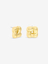 Inicio Gold Plated Woven Sqaure Studs