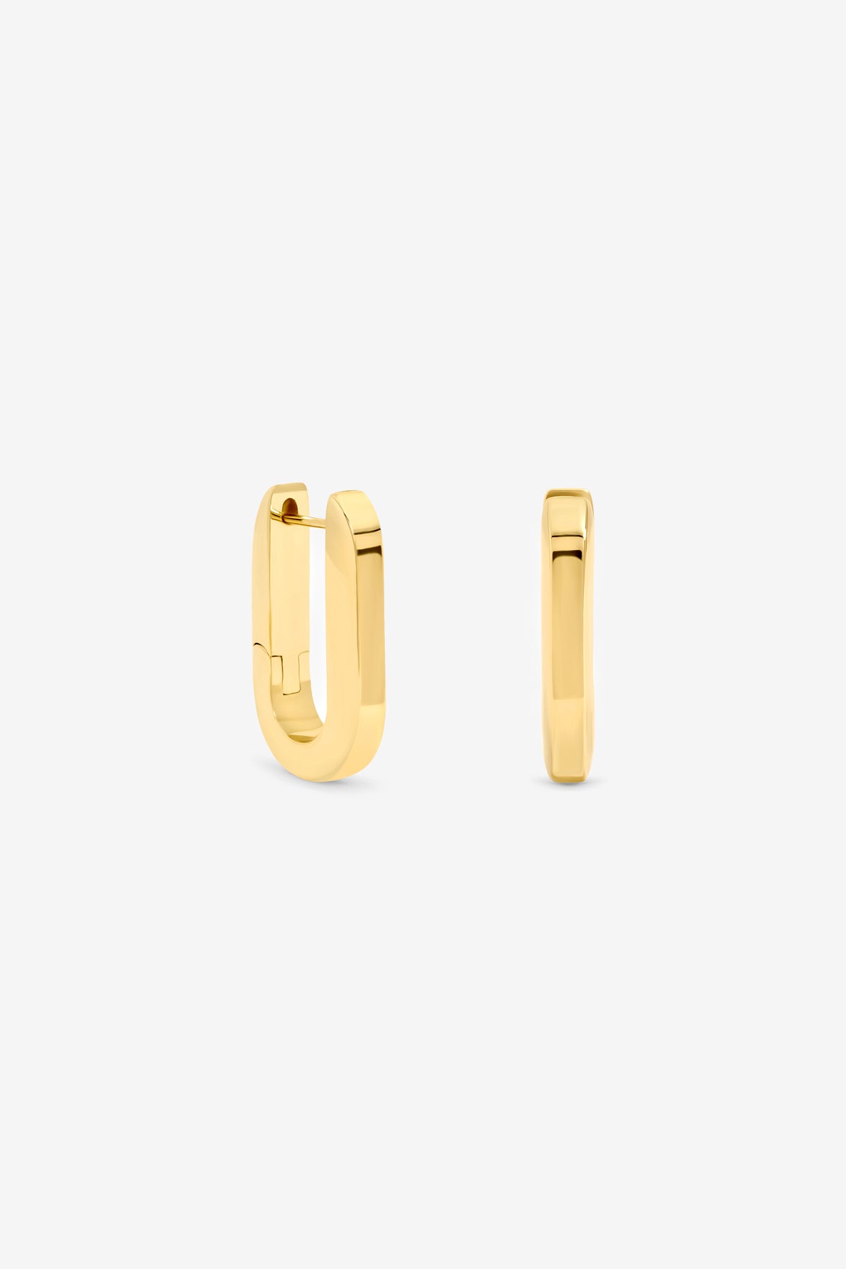 Inicio Gold Rectangular Hoops