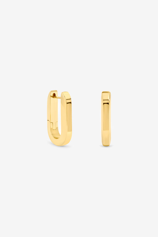 Inicio Gold Rectangular Hoops