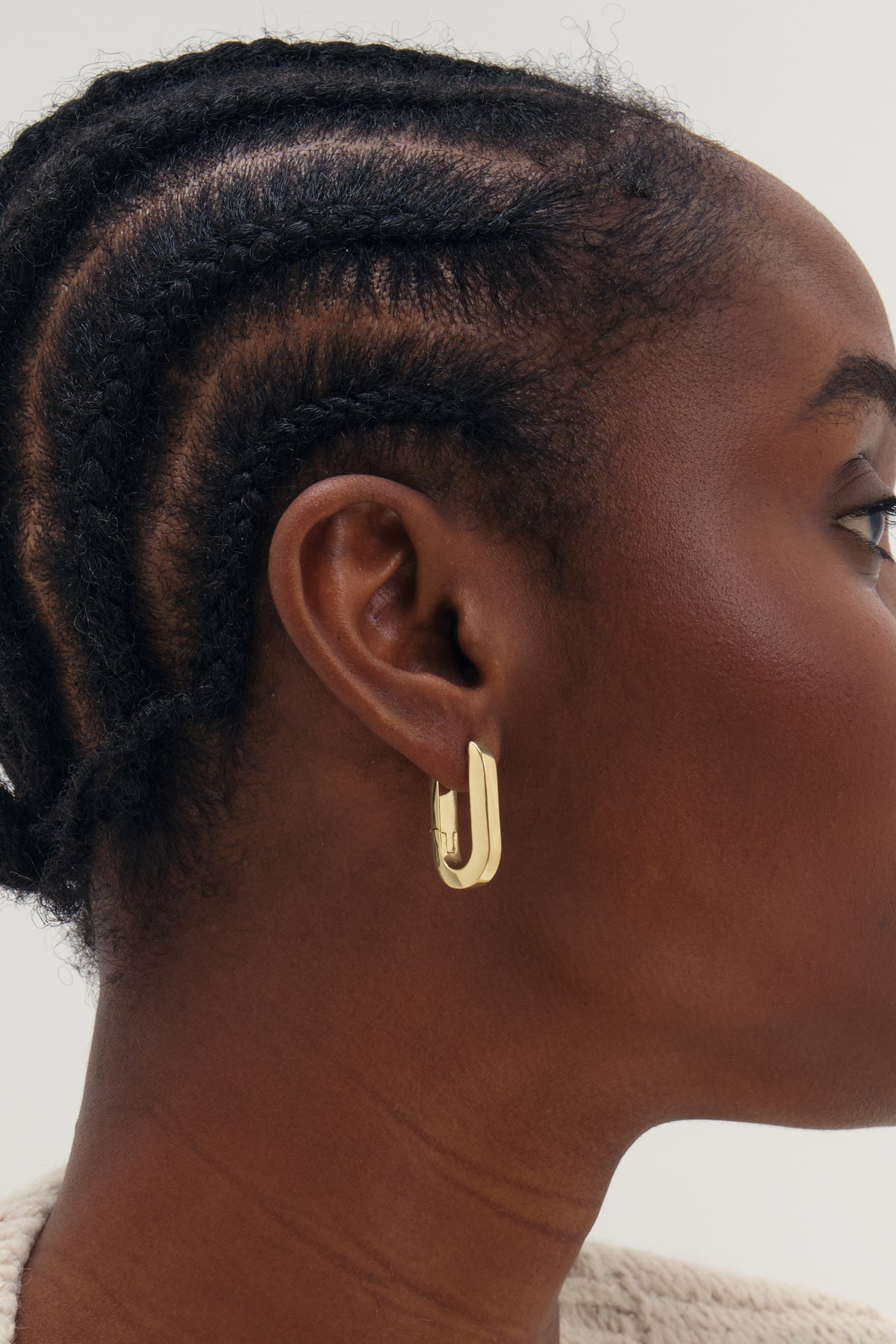 Inicio Gold Rectangular Hoops