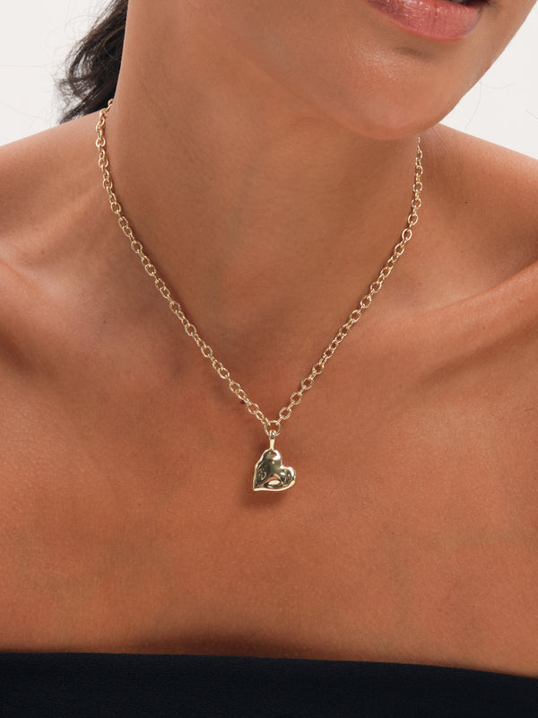 Inicio Gold Molten Heart Necklace