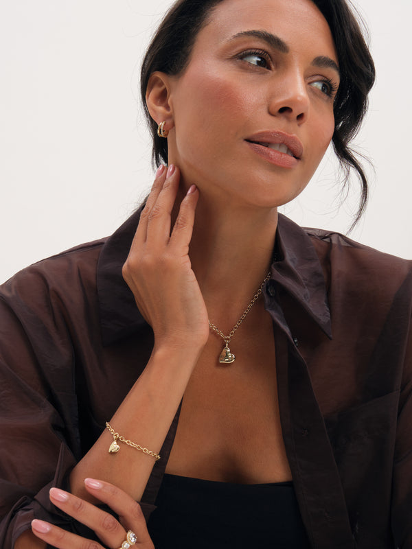 Inicio Gold Molten Heart Bracelet