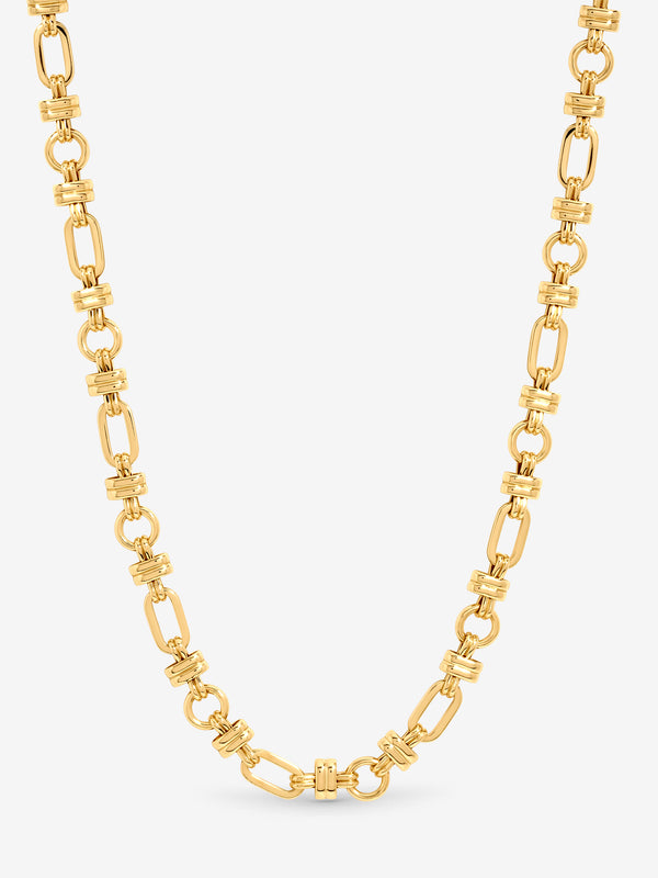 Inicio Gold Polished Link Chain Necklace - Gift Pouch