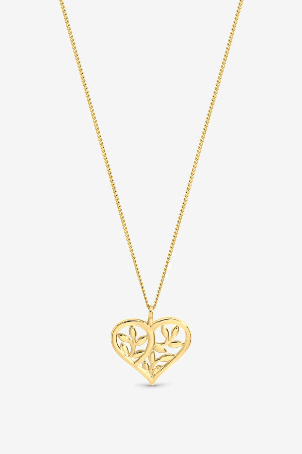 Inicio Gold Polished Tree Of Love Pendant