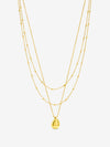Inicio Gold Double Row Station Droplet Necklace