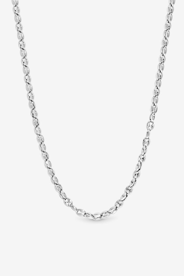 Inicio Men's Steel Plated Waterproof Oval Link Chain Necklace