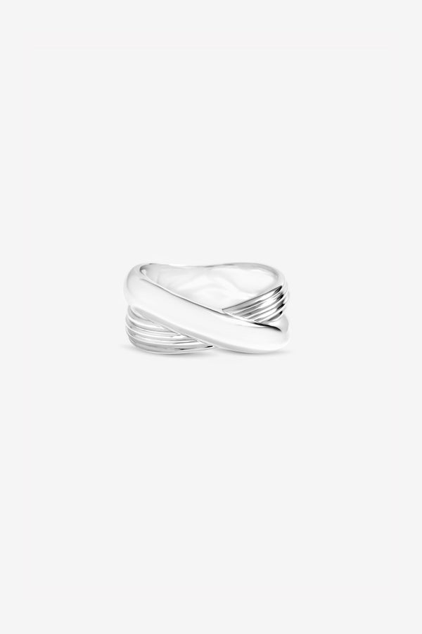 POLISHED TEXTURED WRAPPED RING - XL