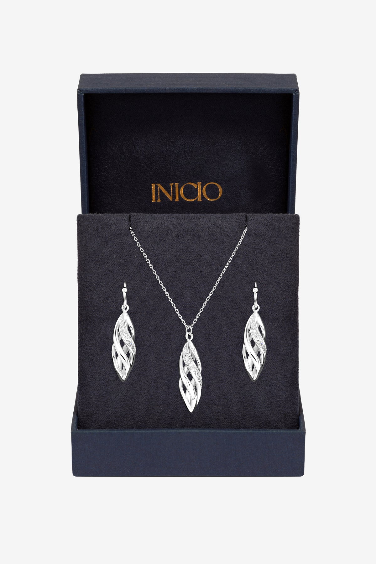 POLISHED AND PAVE OPEN SWIRL DROP