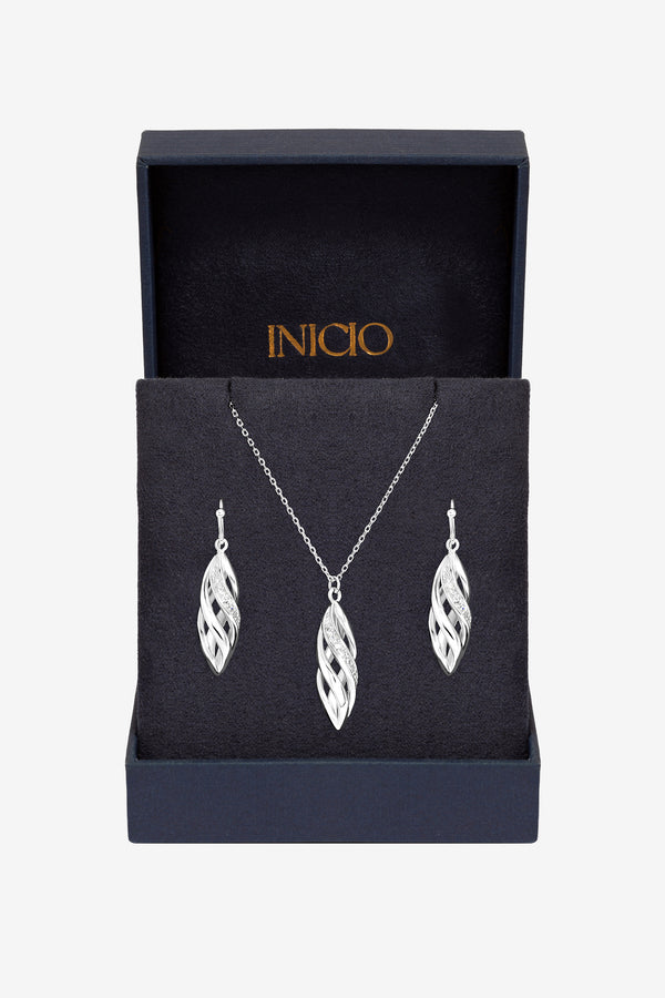 POLISHED AND PAVE OPEN SWIRL DROP
