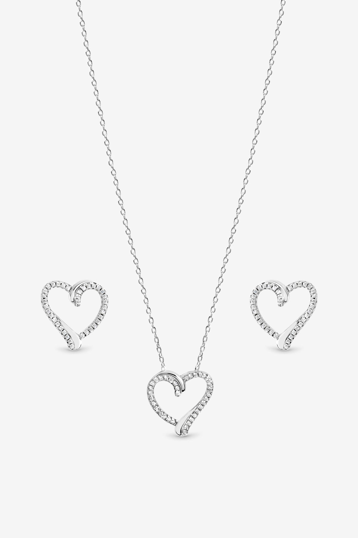 PAVE OPEN HEART SET