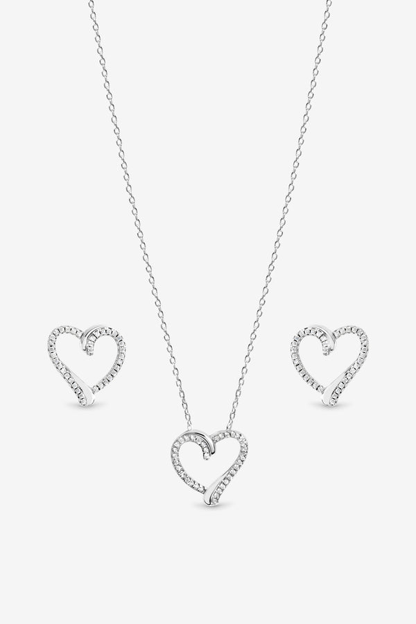 PAVE OPEN HEART SET