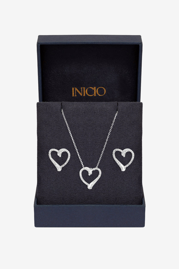 PAVE OPEN HEART SET
