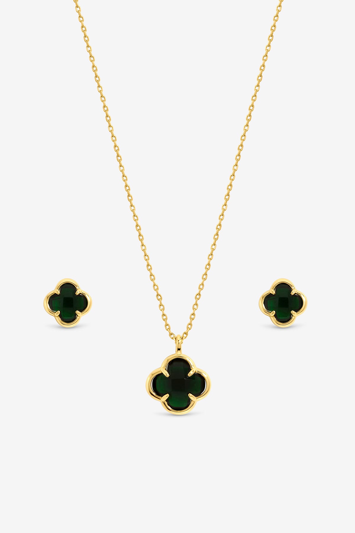 Inicio Gold And Jet Clover Set