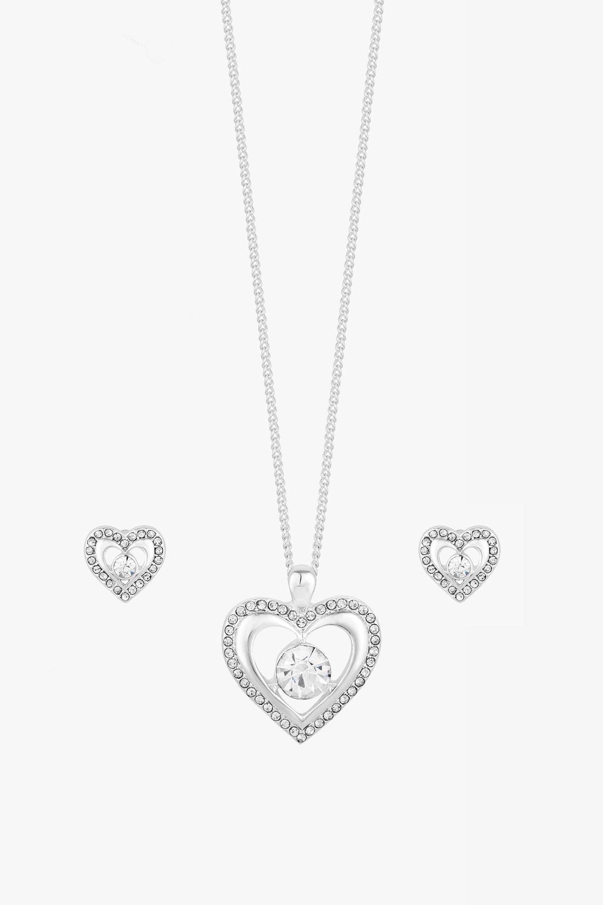 Inicio Gold plated Crystal Heart Set - Gift Boxed
