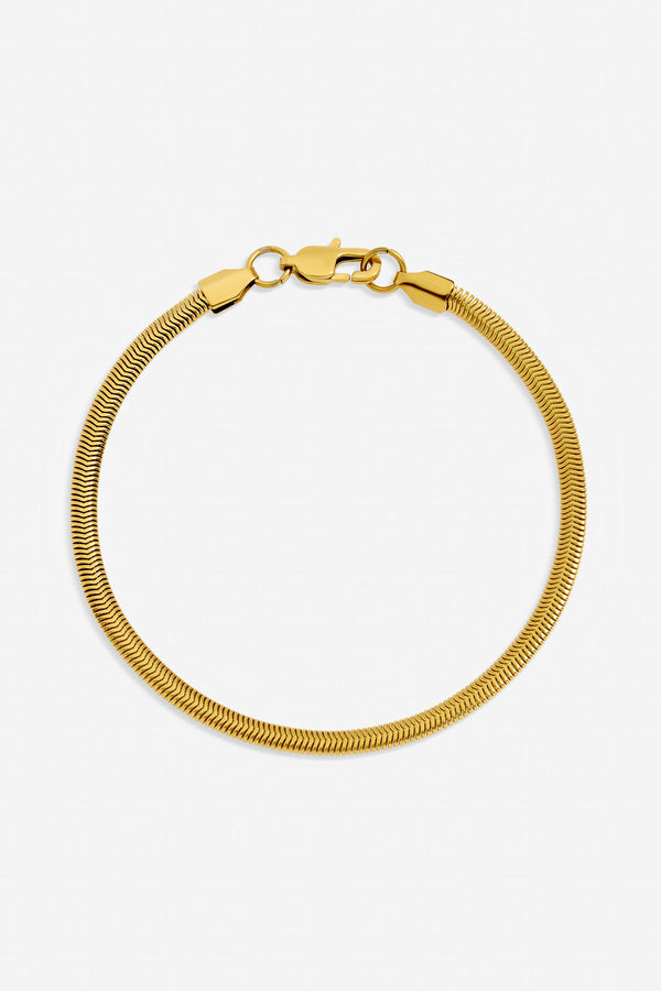 Inicio Men's Gold Plated Waterproof Snake Chain Bracelet - Gift Pouch