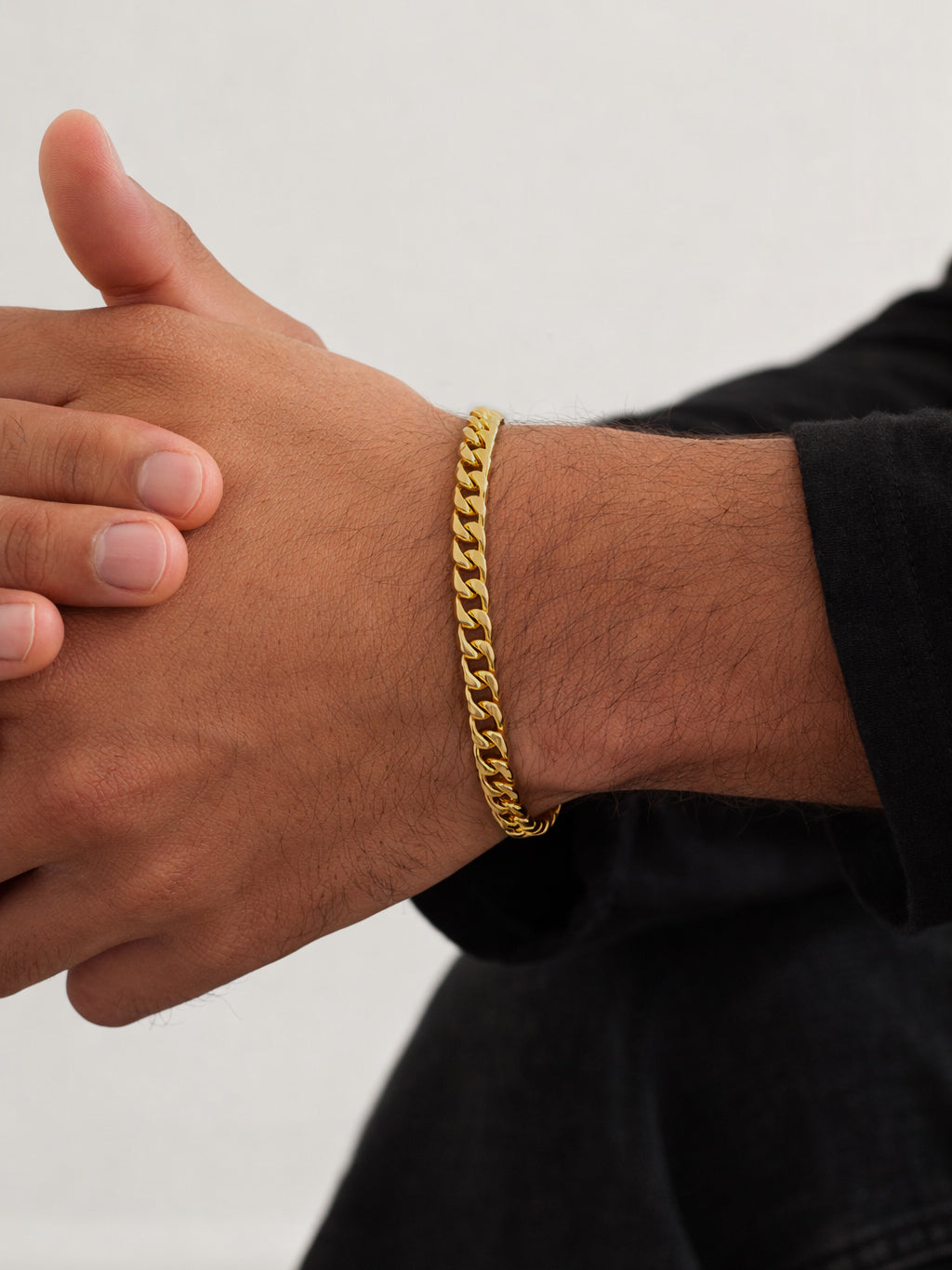 Inicio Men's Waterproof Gold Plated Curb Chain Bracelet - Gift Pouch