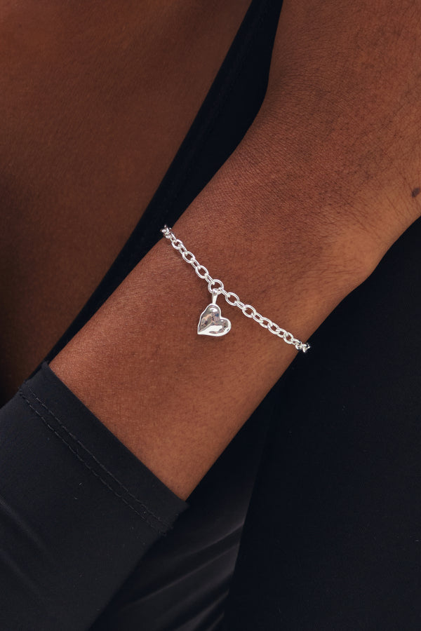 Inicio Silver Molten Heart Bracelet