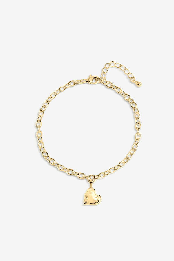 GOLD MOLTEN HEART BRACELET
