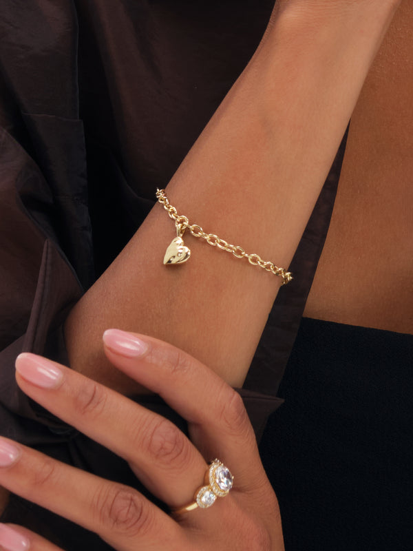 Inicio Gold Molten Heart Bracelet