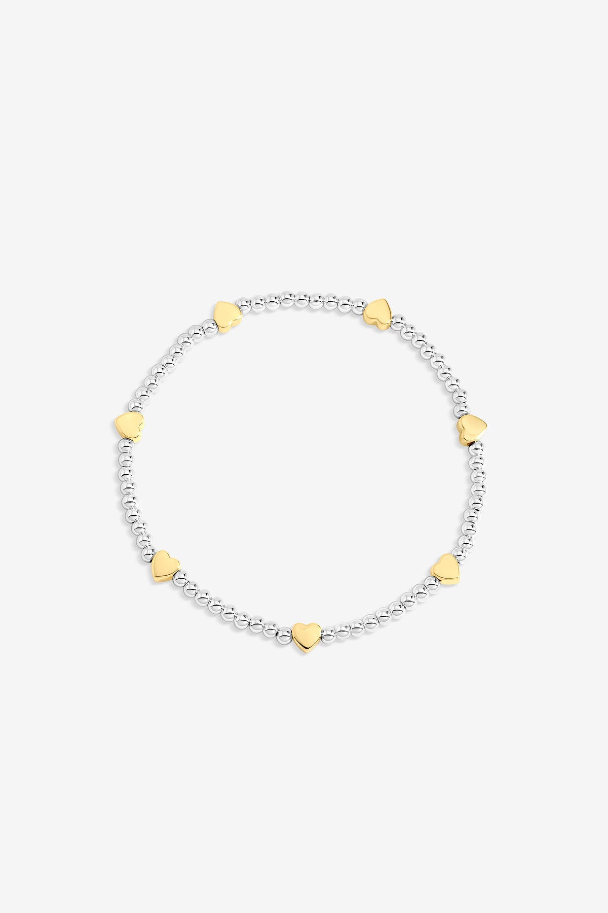 TWO TONE HEART STRETCH BRACELET