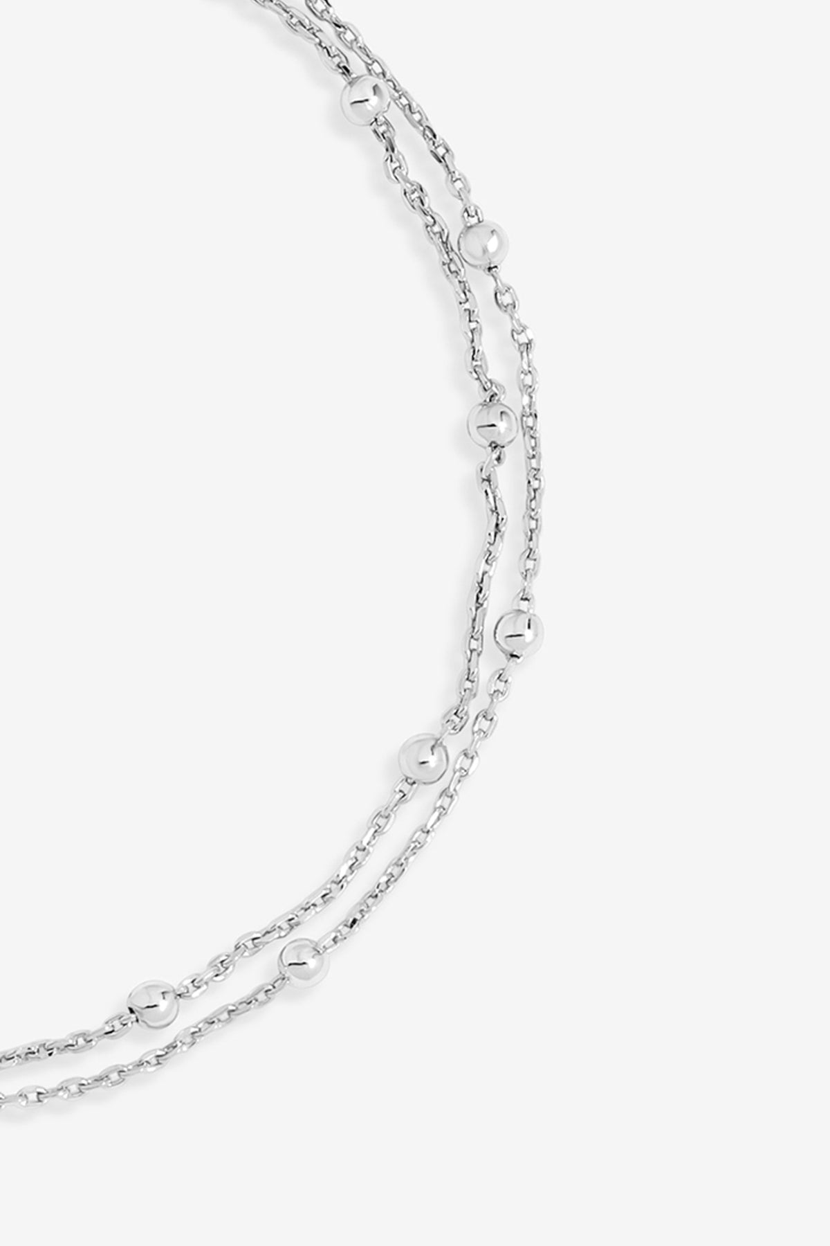 Inicio Silver Double Row Station Bracelet