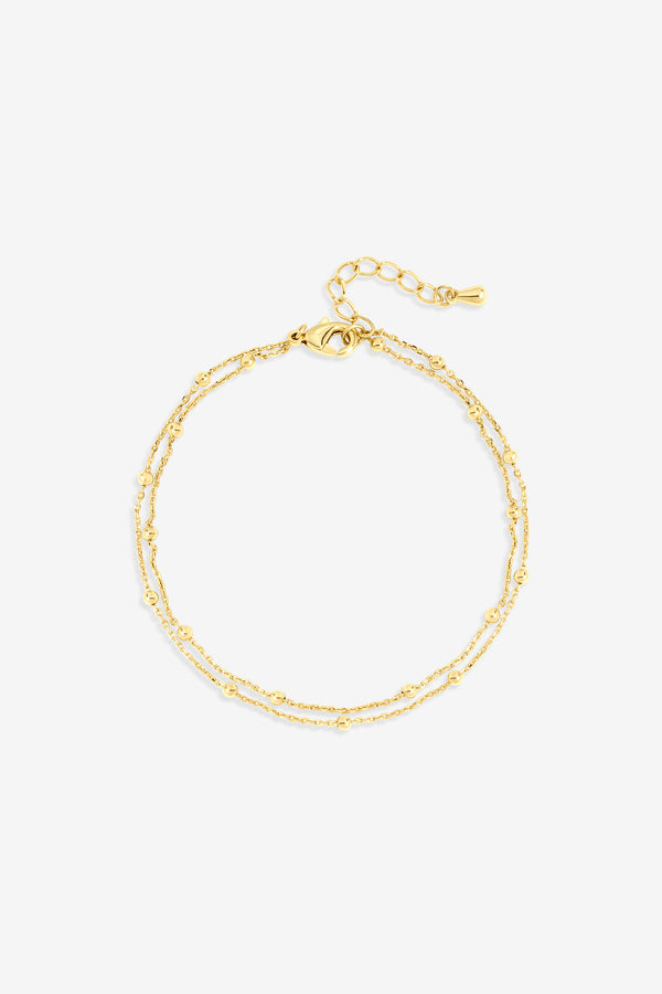 Inicio Gold Double Row Station Bracelet