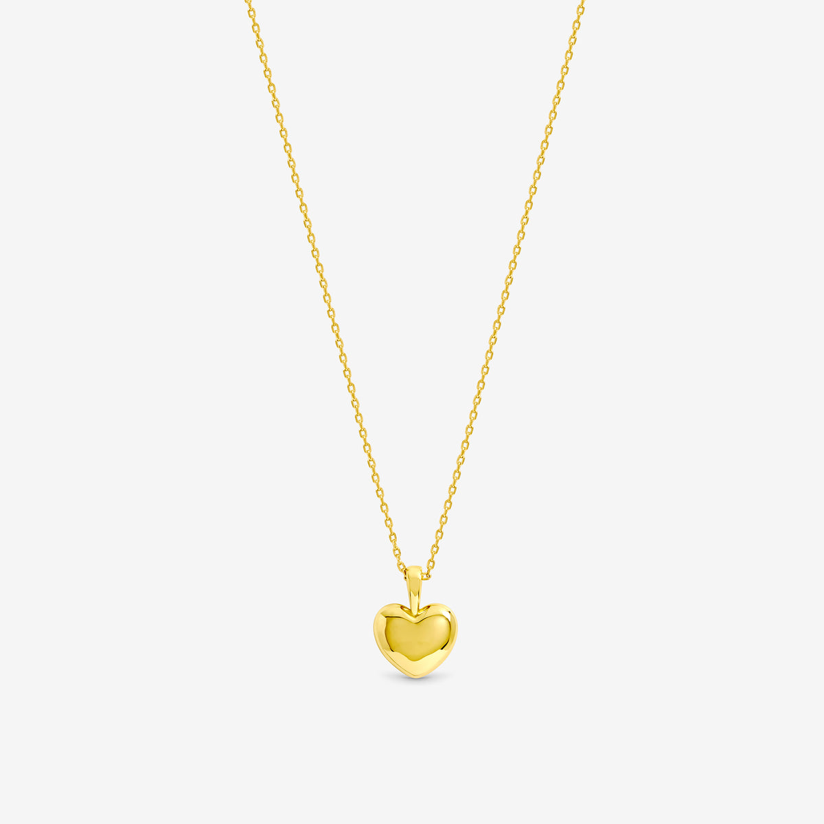 Inicio Gold Polished Puff Heart Pendant
