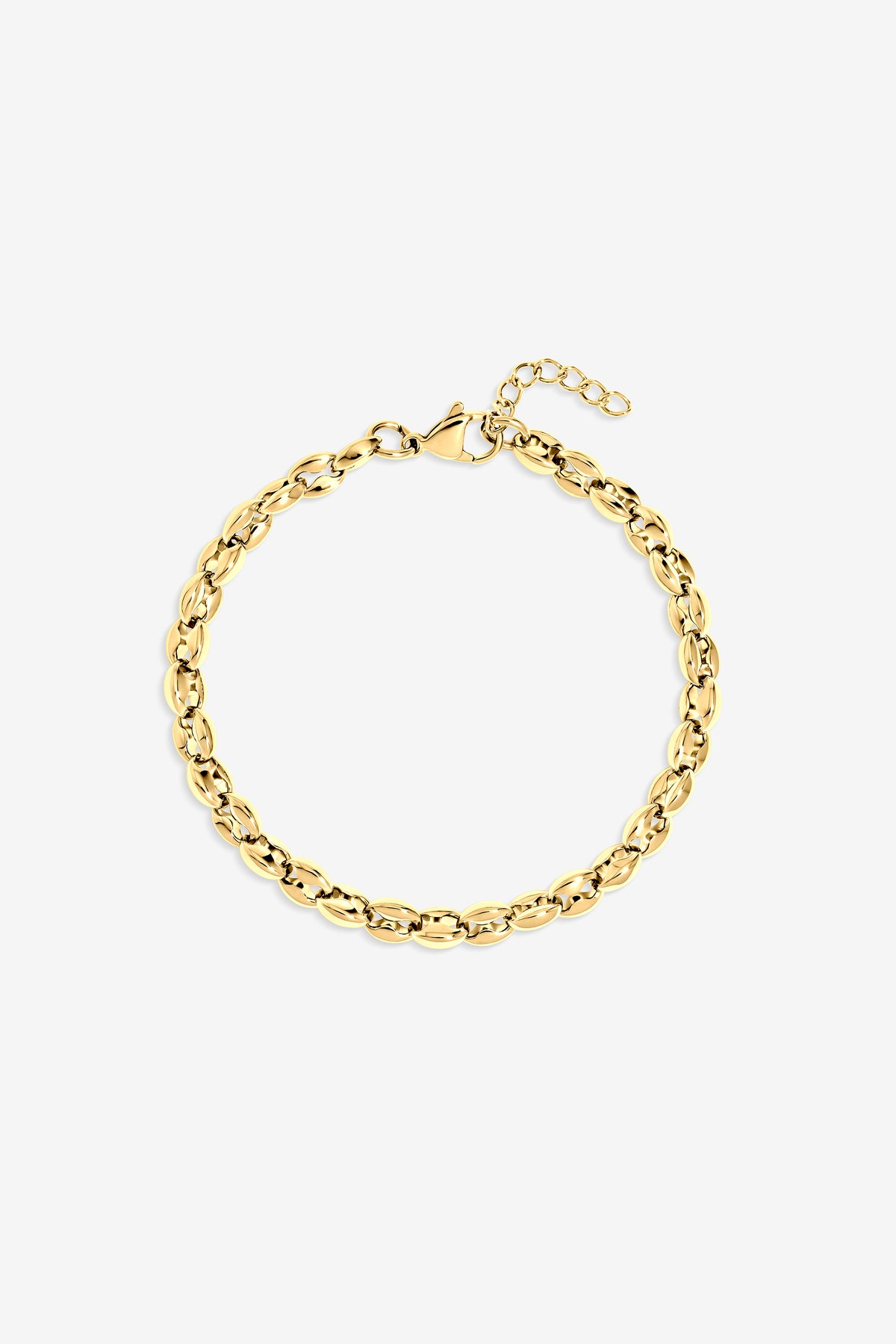 Inicio Men's Gold Plated Waterproof Oval Chain Bracelet