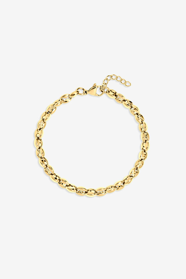 Inicio Men's Gold Plated Waterproof Oval Chain Bracelet