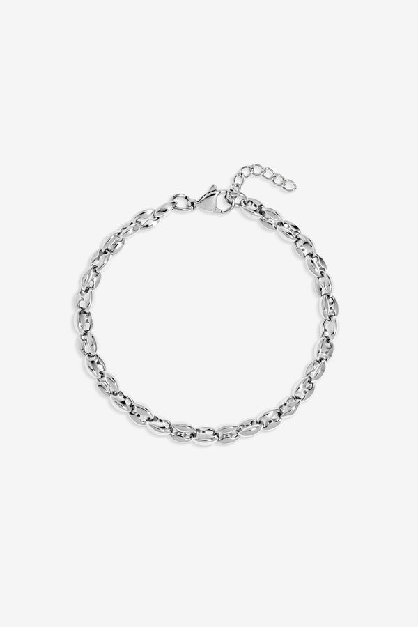 Inicio Men's Steel Plated Waterproof Oval Chain Bracelet