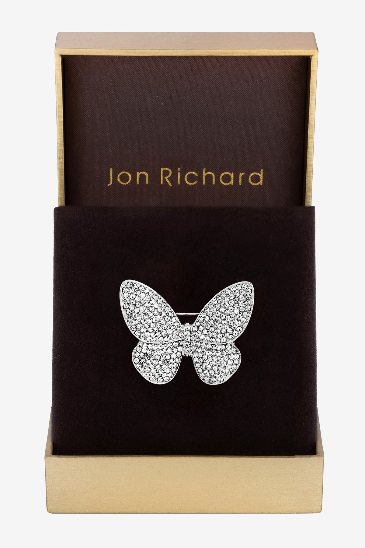 Jon Richard Rhodium Plated Butterfly Brooch