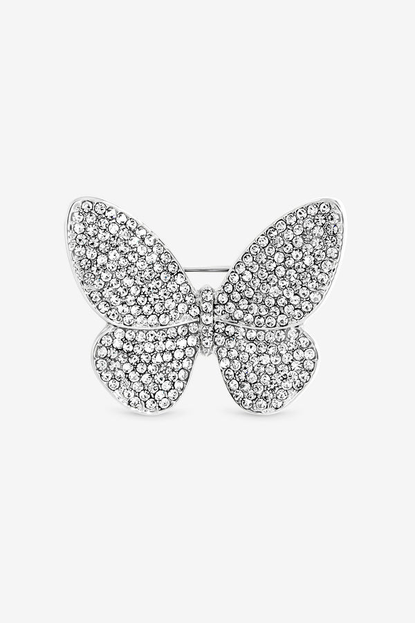 Jon Richard Rhodium Plated Butterfly Brooch
