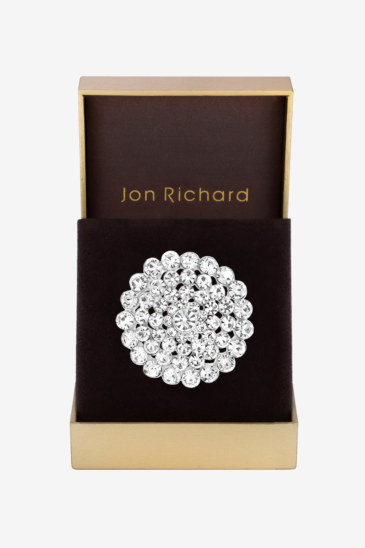 Jon Richard Rhodium and Crystal Statement Brooch
