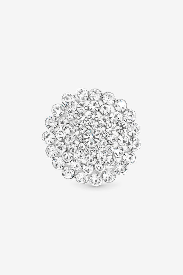 Jon Richard Rhodium and Crystal Statement Brooch