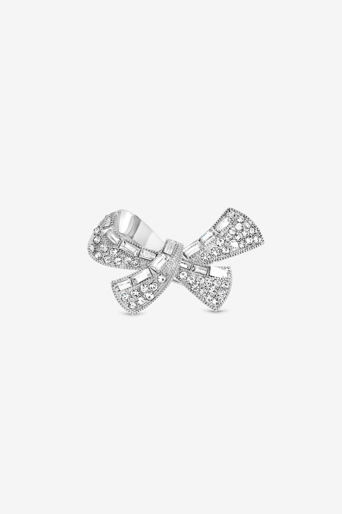 Jon Richard Rhodium Plated And Crystal Multistone Bow Brooch