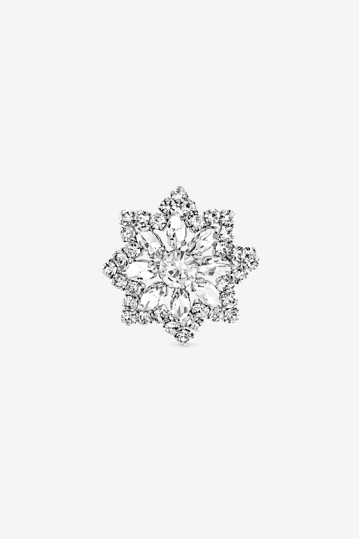 Jon Richard Rhodium Plated Crystal Snowflake Brooch