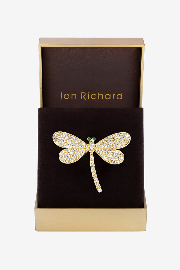 Jon Richard Gold Plated Pave Dragonfly Brooch