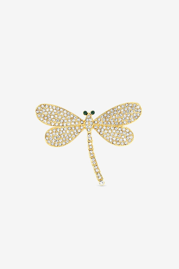 Jon Richard Gold Plated Pave Dragonfly Brooch